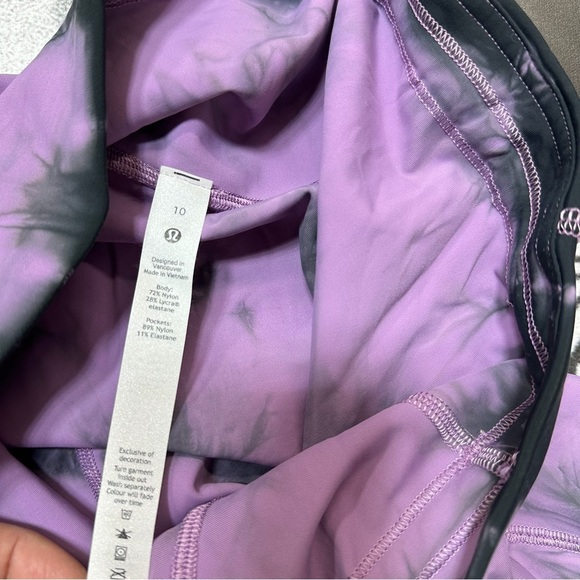 Lululemon Power Thru High-Rise Women’s Sz 10 tie-dye Leggings A36 - Picture 5 of 6